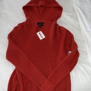 Rachel zoe orange hooded sweater